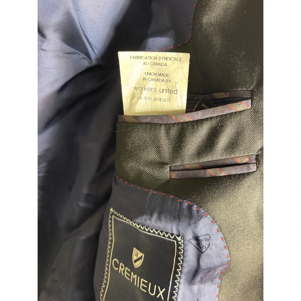Cremieux Mens Blazer 42R Black Loro Piana Wool Two Button Canada NANTES-R CT